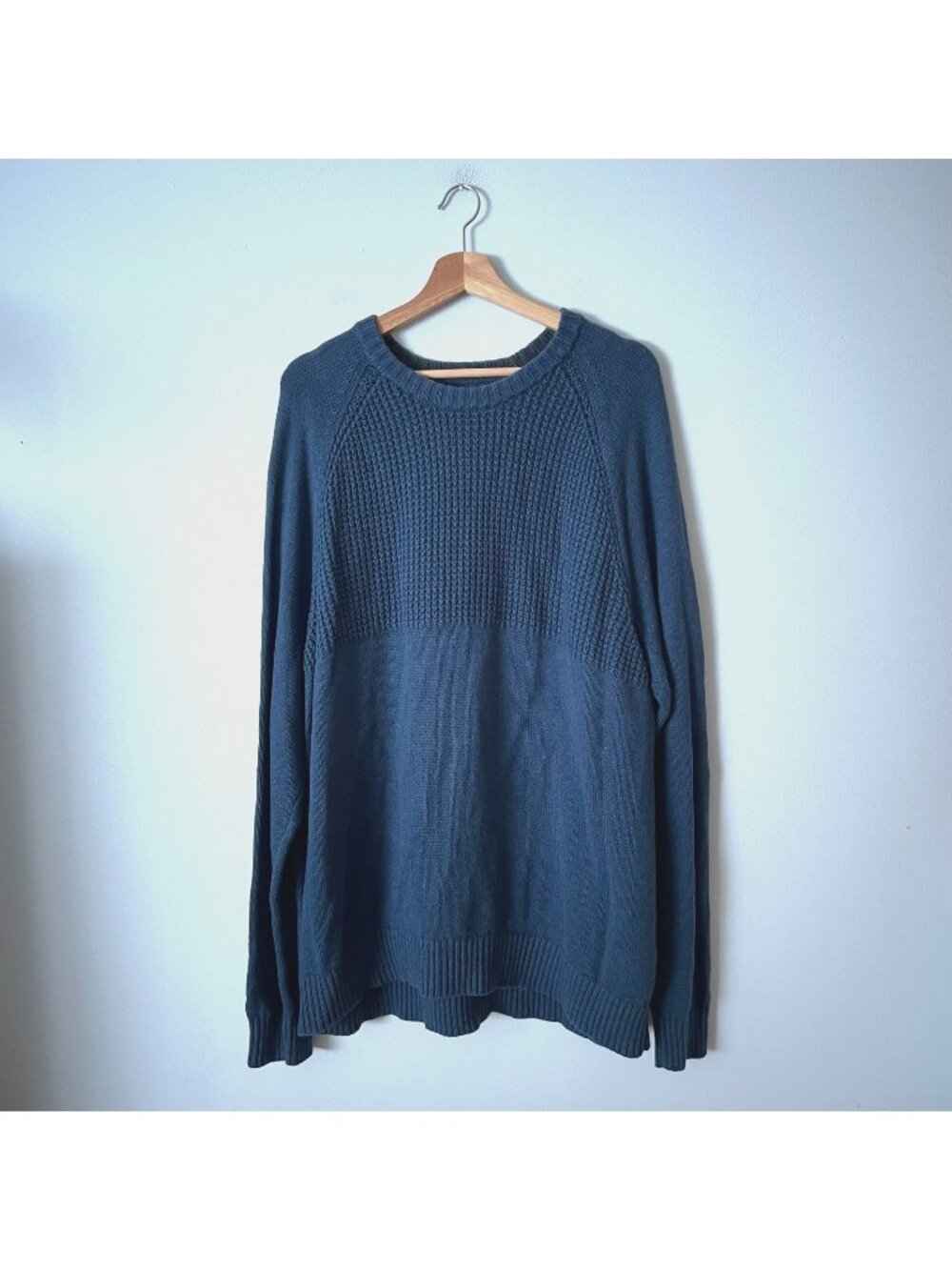 Duluth Trading Co Men's Blue Cotton Wool Blend Crewneck Sweater Size XL